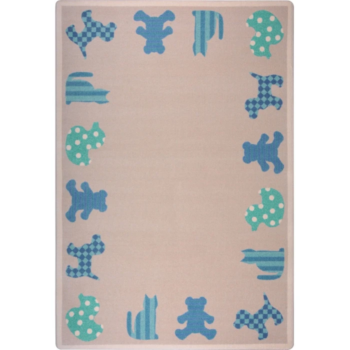 Joy Carpets Kid Essentials Blue Frisky Friends 10ft.9in. x 13ft.2in. Rect. Rug