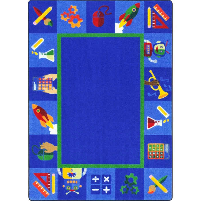 Joy Carpets Kid Essentials Multi Full STEAM Ahead 5ft.4in. x 7ft.8in. Rect. Rug