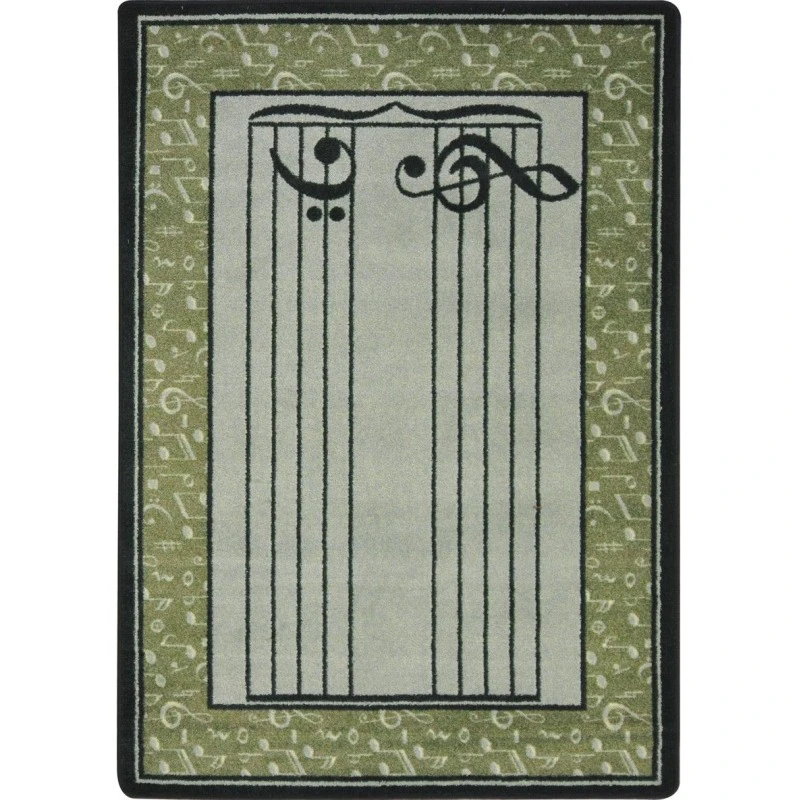 Joy Carpets Kid Essentials Sage Fully Staffed 5ft.4in. x 7ft.8in. Oval Rug