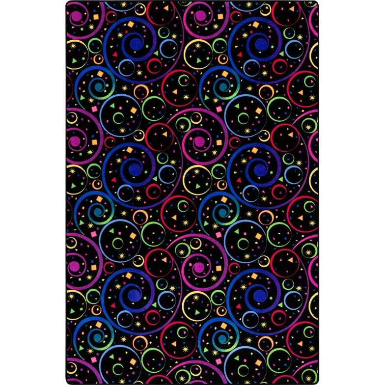 Joy Carpets Neon Lights Fluorescent Fun and Games 6ft. x 6ft. Rect. Rug