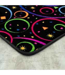Joy Carpets Neon Lights Fluorescent Fun and Games 12ft. x 7ft. 6in. Rect. Rug