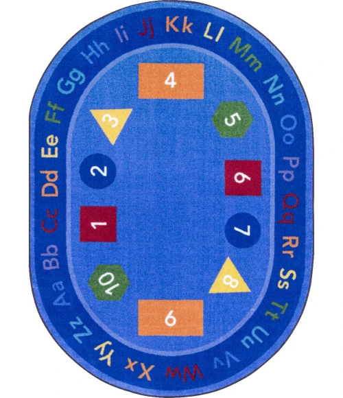 Joy Carpets Kid Essentials Multi Fun-damentals 7ft.8in. x 10ft.9in. Oval Rug