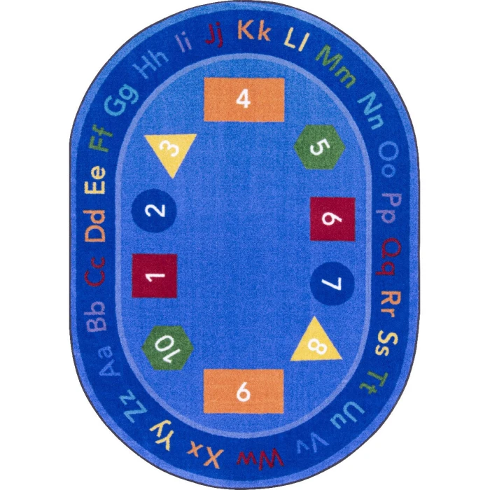 Joy Carpets Kid Essentials Multi Fun-damentals 5ft.4in. x 7ft.8in. Oval Rug