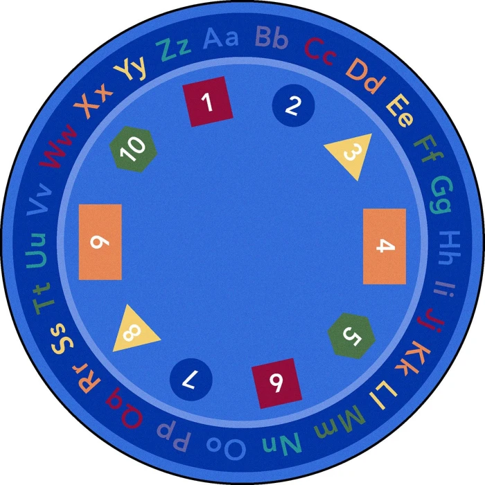 Joy Carpets Kid Essentials Multi Fun-damentals 7ft.7in. Round Rug