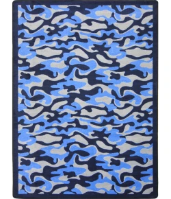 Joy Carpets Kaleidoscope Blue Funky Camo 5ft.4in. x 7ft.8in. Rect. Rug