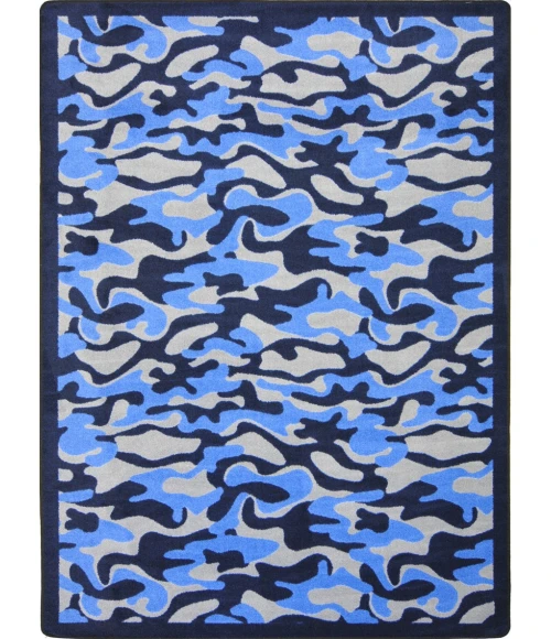 Joy Carpets Kaleidoscope Blue Funky Camo 5ft.4in. x 7ft.8in. Rect. Rug
