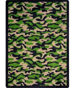 Joy Carpets Kaleidoscope Dark Army Funky Camo 3ft.10in. x 5ft.4in. Rect. Rug