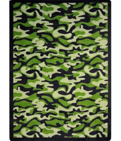 Joy Carpets Kaleidoscope Green Funky Camo 5ft.4in. x 7ft.8in. Rect. Rug