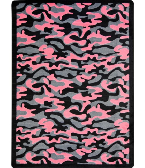 Joy Carpets Kaleidoscope Pink Funky Camo 5ft.4in. x 7ft.8in. Rect. Rug