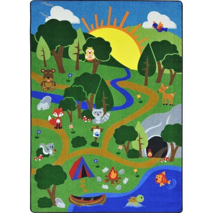 Joy Carpets Kid Essentials Multi Happy Forest 7ft.8in. x 10ft.9in. Rect. Rug