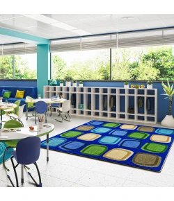 Joy Carpets Kid Essentials Multi Harmony Blocks 5ft.4in. x 7ft.8in. Rect. Rug