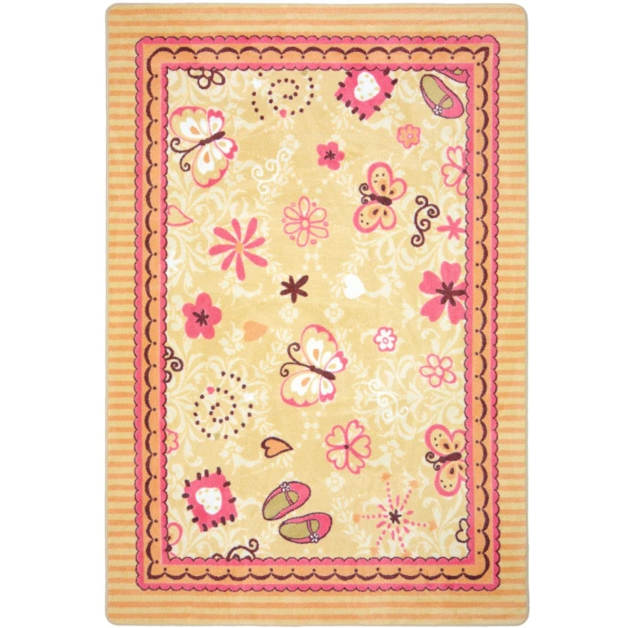 Joy Carpets Kid Essentials Multi Hearts & Flowers 3ft.10in. x 5ft.4in. Rect. Rug