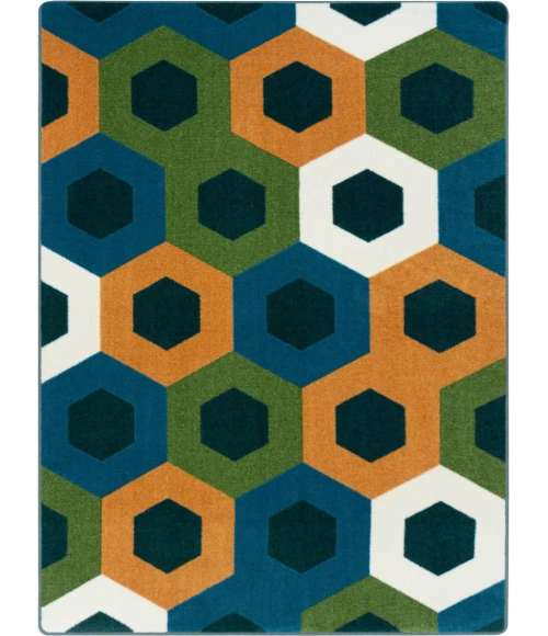 Joy Carpets Kid Essentials Citrus Hexed 3ft.10in. x 5ft.4in. Rect. Rug