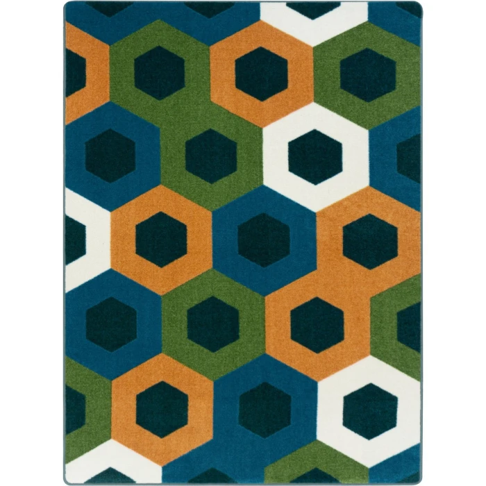 Joy Carpets Kid Essentials Citrus Hexed 3ft.10in. x 5ft.4in. Rect. Rug