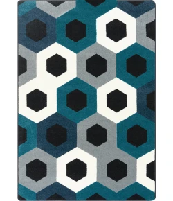 Joy Carpets Kid Essentials Sapphire Hexed 3ft.10in. x 5ft.4in. Rect. Rug
