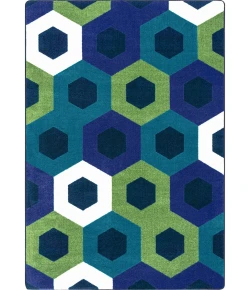 Joy Carpets Kid Essentials Violet Hexed 3ft.10in. x 5ft.4in. Rect. Rug