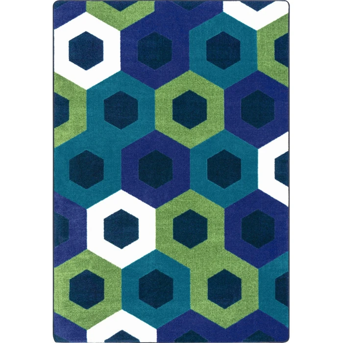 Joy Carpets Kid Essentials Violet Hexed 5ft.4in. x 7ft.8in. Rect. Rug