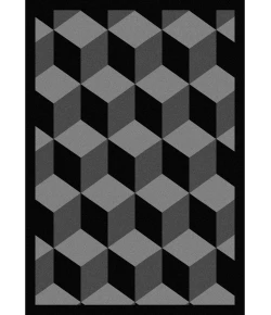 Joy Carpets Kaleidoscope Black Highrise 5ft.4in. x 7ft.8in. Rect. Rug
