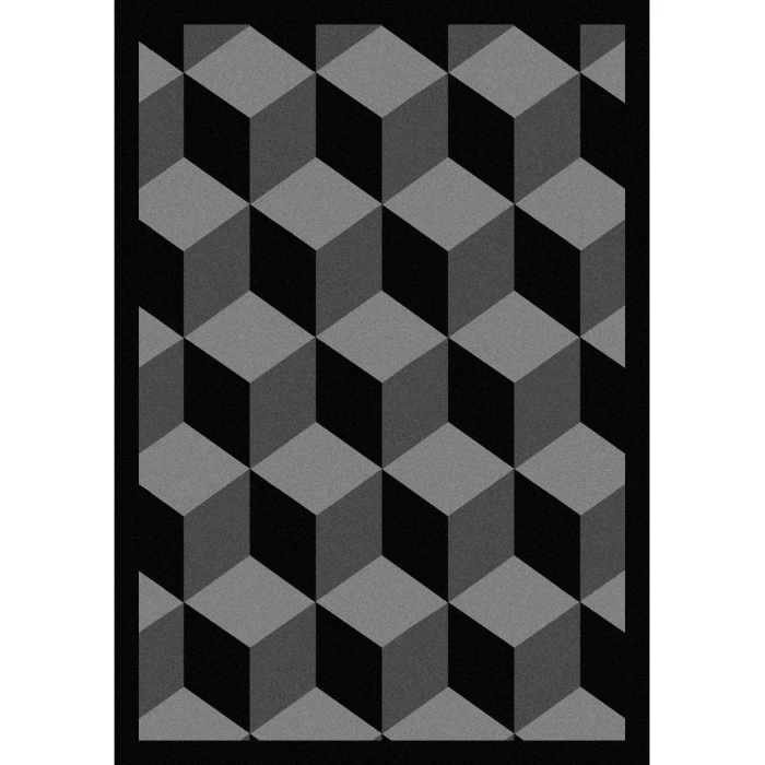 Joy Carpets Kaleidoscope Black Highrise 5ft.4in. x 7ft.8in. Rect. Rug