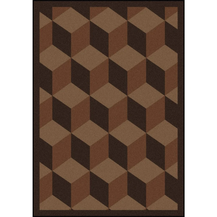 Joy Carpets Kaleidoscope Chocolate Highrise 5ft.4in. x 7ft.8in. Rect. Rug