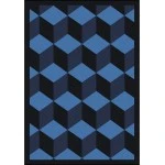 Joy Carpets Kaleidoscope Navy Highrise 7ft.8in. x 10ft.9in. Rect. Rug
