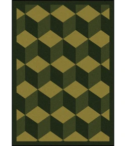 Joy Carpets Kaleidoscope Olive Highrise 5ft.4in. x 7ft.8in. Rect. Rug