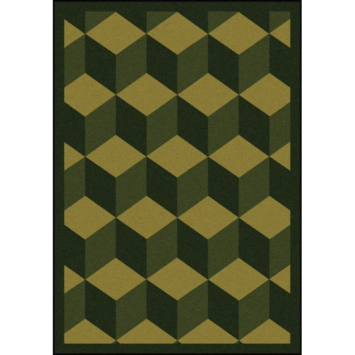 Joy Carpets Kaleidoscope Olive Highrise 5ft.4in. x 7ft.8in. Rect. Rug