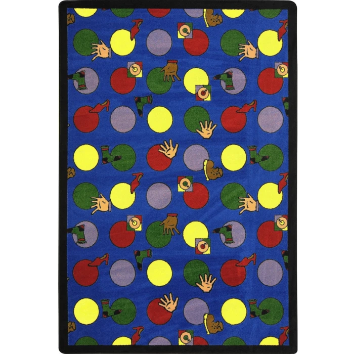 Joy Carpets Playful Patterns Multi Hokey Pokey 5ft.4in. x 7ft.8in. Rect. Rug