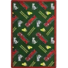 Joy Carpets Playful Patterns Green Hook and Ladder 7ft.8in. x 10ft.9in. Rect. Rug