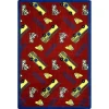 Joy Carpets Playful Patterns Red Hook and Ladder 7ft.8in. x 10ft.9in. Rect. Rug