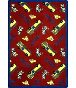 Joy Carpets Playful Patterns Red Hook and Ladder 7ft.8in. x 10ft.9in. Rect. Rug