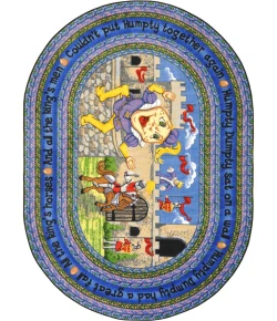 Joy Carpets Kid Essentials Multi Humpty Dumpty 5ft.4in. Round Rug