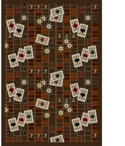 Joy Carpets Games People Play Chocolate Feeling Lucky 5ft.4in. x 7ft.8in. Rect. Rug