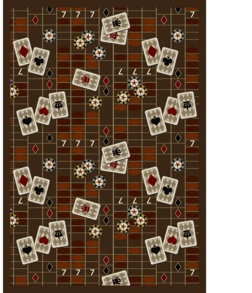 Joy Carpets Games People Play Chocolate Feeling Lucky 5ft.4in. x 7ft.8in. Rect. Rug