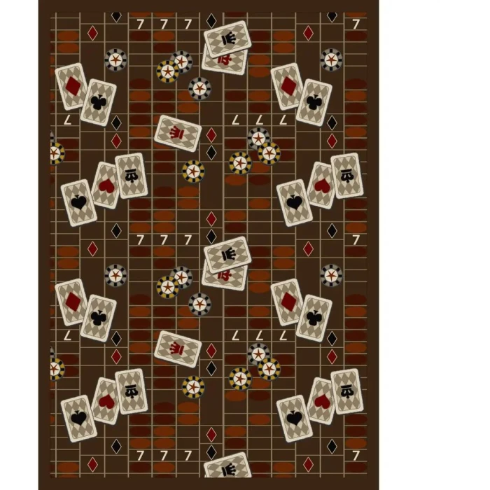 Joy Carpets Games People Play Chocolate Feeling Lucky 5ft.4in. x 7ft.8in. Rect. Rug