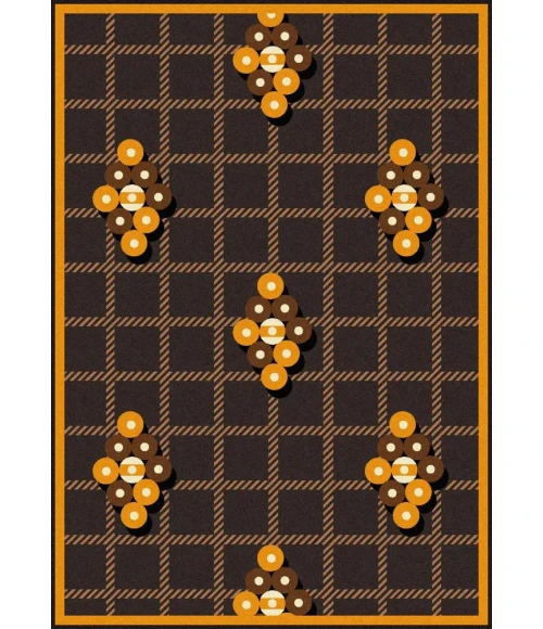 Joy Carpets Games People Play Brown Nine Ball 7ft.8in. x 10ft.9in. Rect. Rug