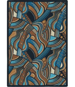 Joy Carpets Kaleidoscope Multi Blue Note 7ft.8in. x 10ft.9in. Rect. Rug