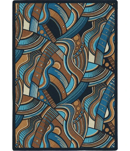 Joy Carpets Kaleidoscope Multi Blue Note 7ft.8in. x 10ft.9in. Rect. Rug