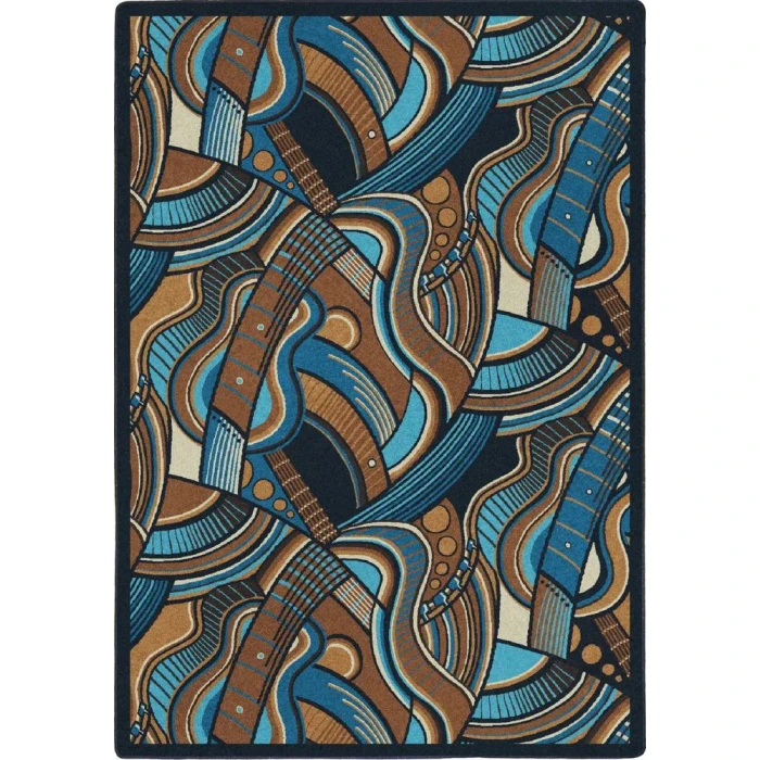 Joy Carpets Kaleidoscope Multi Blue Note 5ft.4in. x 7ft.8in. Rect. Rug