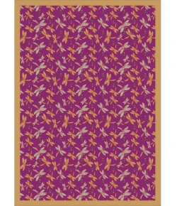 Joy Carpets Kaleidoscope Rose Dragonflies 3ft.10in. x 5ft.4in. Rect. Rug