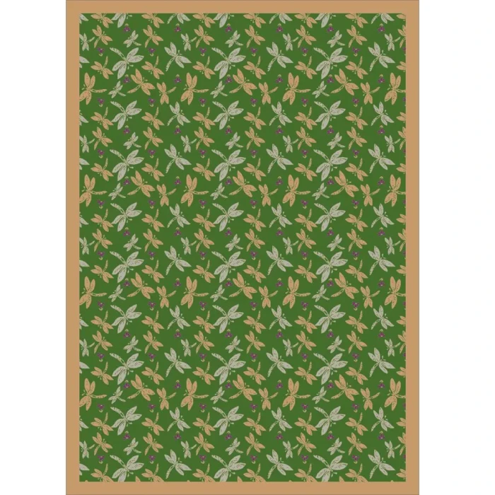 Joy Carpets Kaleidoscope Green Dragonflies 3ft.10in. x 5ft.4in. Rect. Rug