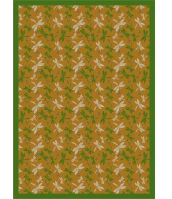 Joy Carpets Kaleidoscope Gold Dragonflies 3ft.10in. x 5ft.4in. Rect. Rug