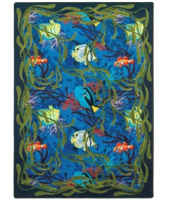 Joy Carpets Kaleidoscope Multi Under the Sea 7ft.8in. x 10ft.9in. Rect. Rug