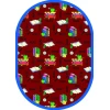 Joy Carpets Kid Essentials Red Bookworm 10ft.9in. x 13ft.2in. Oval Rug