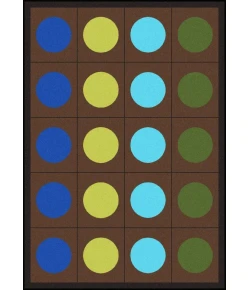 Joy Carpets Kid Essentials Earthtone Lots of Dots 5ft.4in. x 7ft.8in. Rect. Rug