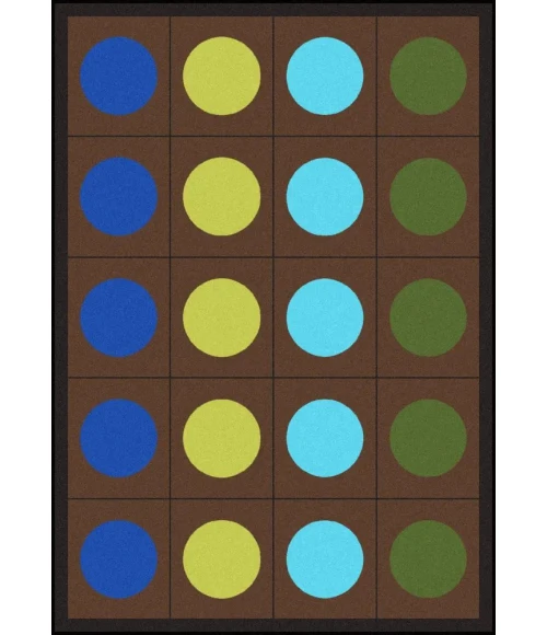 Joy Carpets Kid Essentials Earthtone Lots of Dots 5ft.4in. x 7ft.8in. Rect. Rug