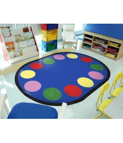 Joy Carpets Kid Essentials Multi Lots of Dots 10ft.9in. x 13ft.2in. Oval Rug