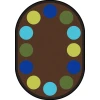 Joy Carpets Kid Essentials Earthtone Lots of Dots 5ft.4in. x 7ft.8in. Oval Rug