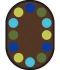 Joy Carpets Kid Essentials Earthtone Lots of Dots 5ft.4in. x 7ft.8in. Oval Rug
