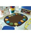 Joy Carpets Kid Essentials Earthtone Lots of Dots 5ft.4in. x 7ft.8in. Oval Rug